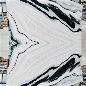 Polished Bookmatch Slabs Panda White Marble Slab