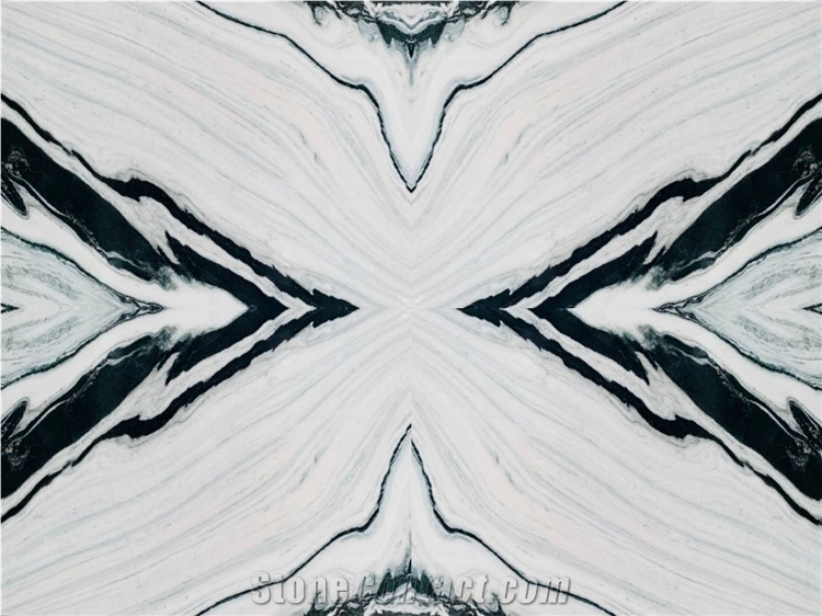 Polished Bookmatch Slabs Panda White Marble Slab