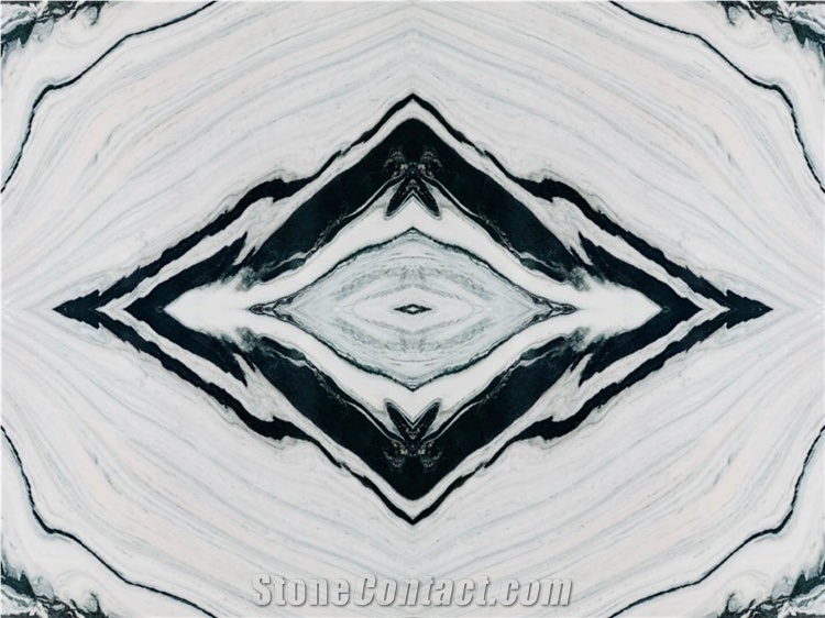 Polished Bookmatch Slabs Panda White Marble Slab