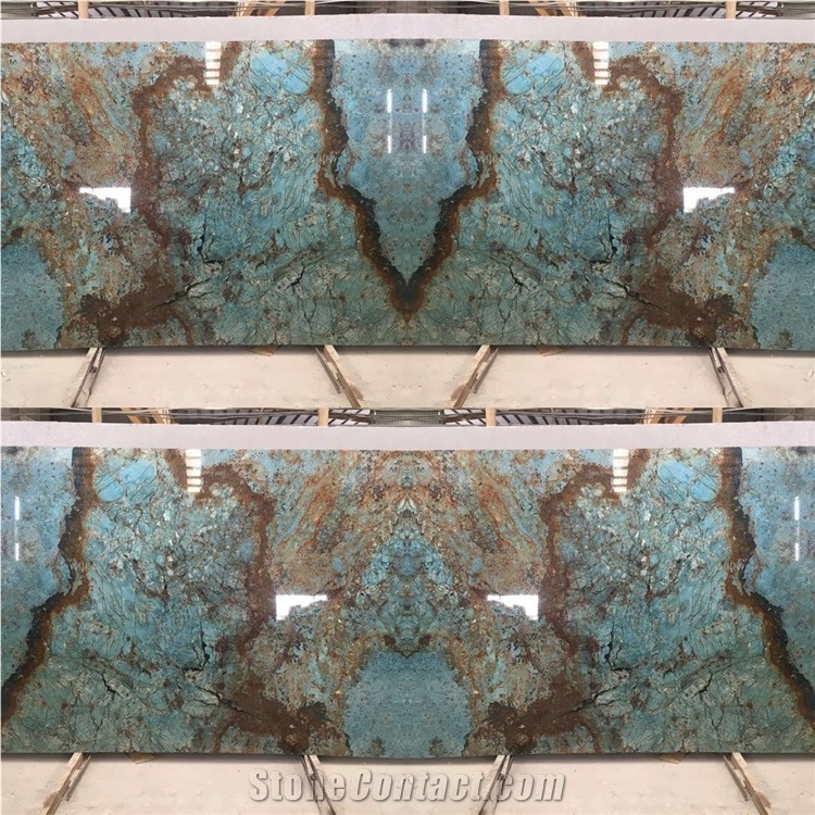 Polished Green Marble Bookmatch Slabs For Interior