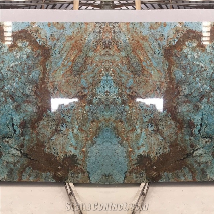 Polished Green Marble Bookmatch Slabs For Interior