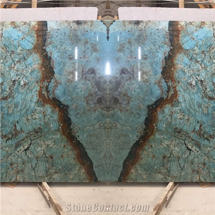 Polished Green Marble Bookmatch Slabs For Interior