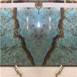 Polished Green Marble Bookmatch Slabs For Interior