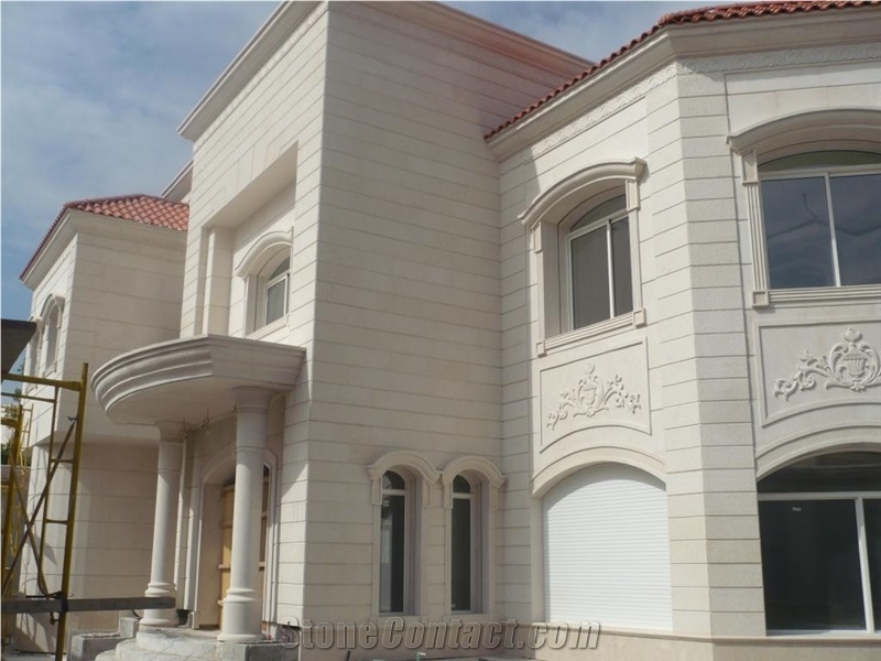 Saudi Stone White Limestone, Riyadh Stone Building, Facade