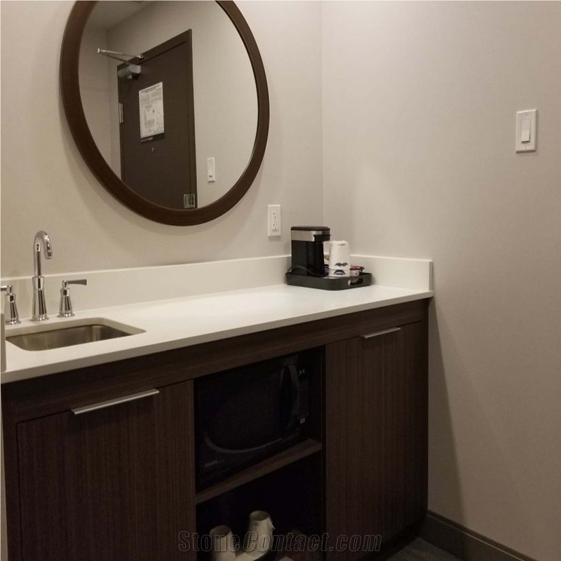 Hampton Inn Guestroom Wet Bar Engineered Stone Tops