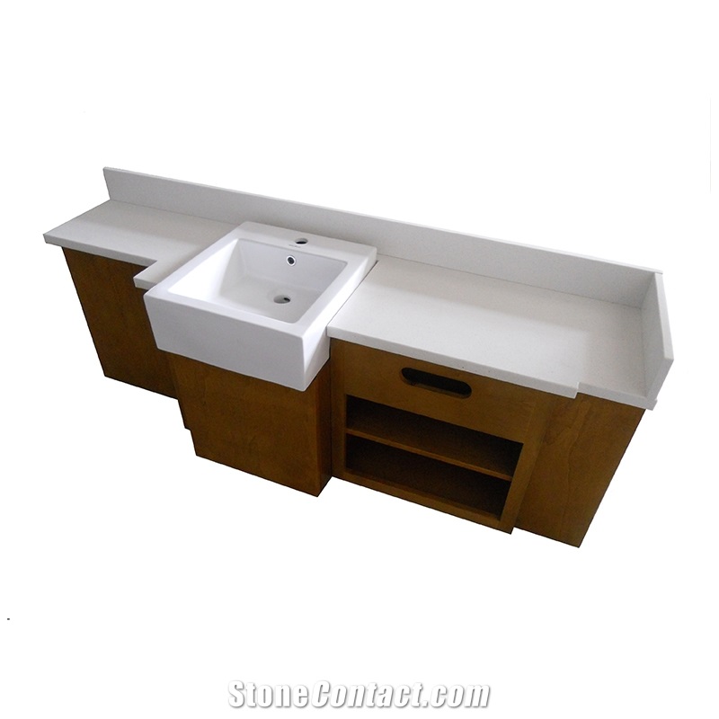 Hotel Bath Wood Vanity Base And Quartz Tops