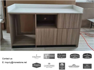 Hotel Microfridge Combo Cabinet Quartz Stone Top