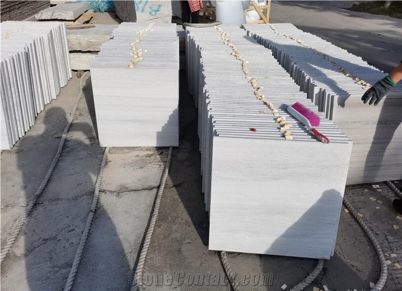 Crystal White Wood Stone Atlantic Stone Pool Paver Coping