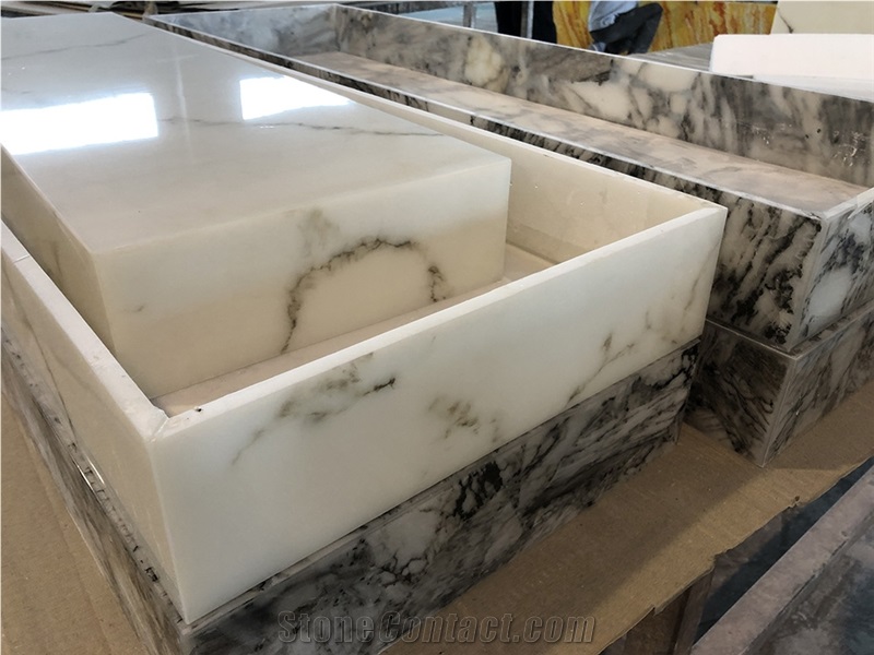 Polish Translucent Stone Table Top Alabaster Sheet