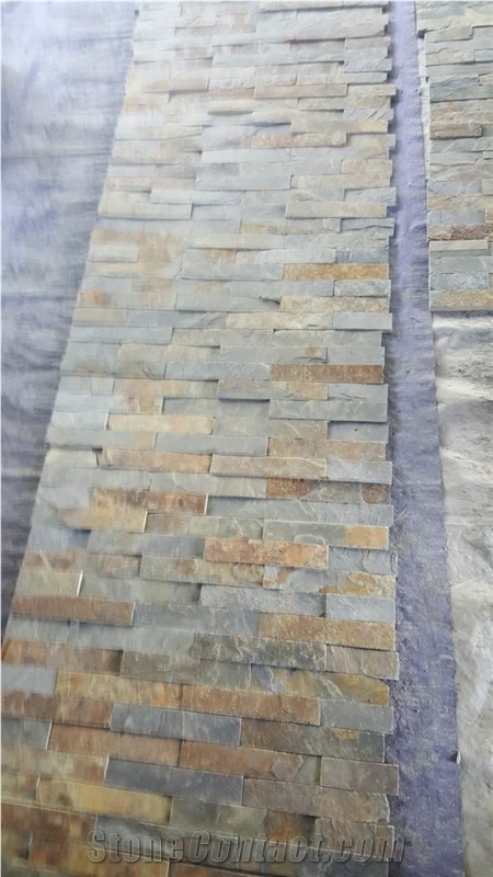 China Cheap Rusty Slate Wall Cladding Corner Veneer Tiles
