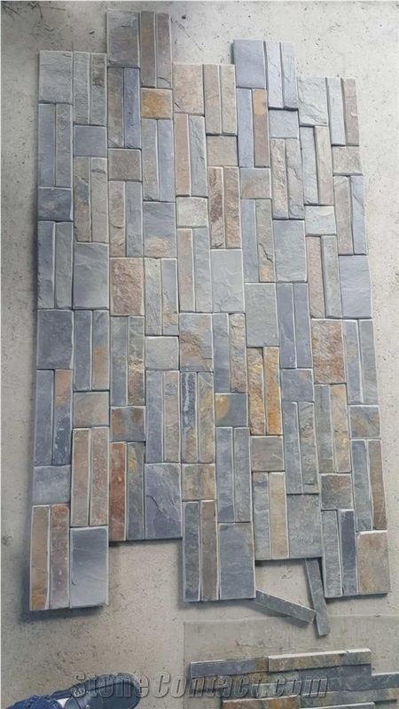 China Cheap Rusty Slate Wall Cladding Corner Veneer Tiles