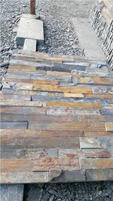 China Cheap Rusty Slate Wall Cladding Corner Veneer Tiles