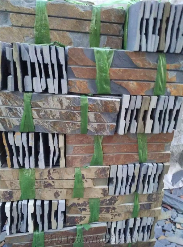 China Cheap Rusty Slate Wall Cladding Corner Veneer Tiles