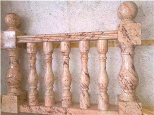 Golden Granite Polished Columns Handcarved Pillars Stone