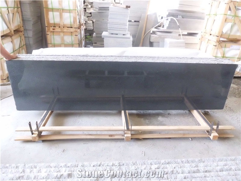 Polished G654 Padang Dark Dark Grey Slab Tile Countertop Use