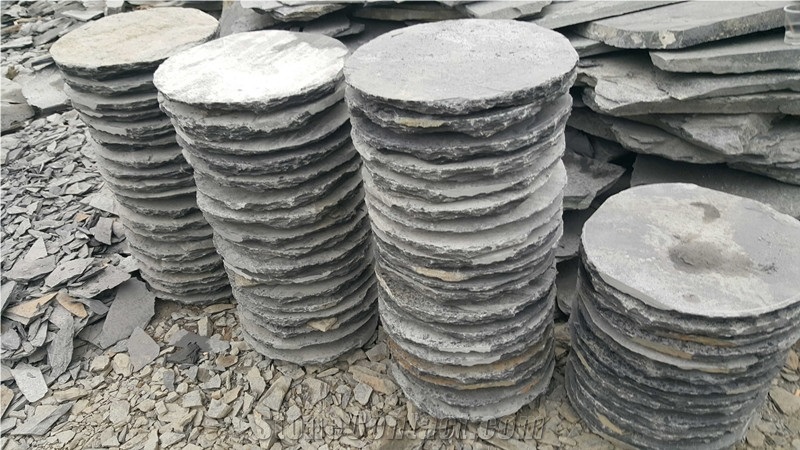 Slate Irregular Stepping Stone,China Black Stone Flagstone