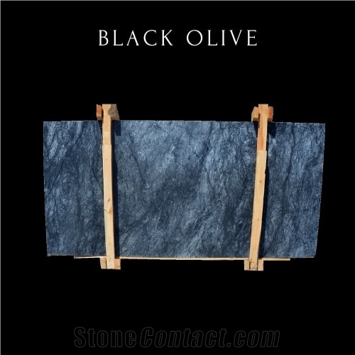 Black White Cloudy Marble Slab
