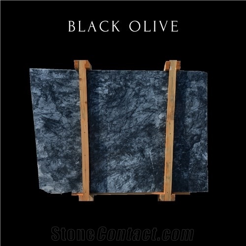Cloudy Black Marble Slab