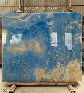 Argentina Azur Onice Slab Blue Onyx In China Stone Market