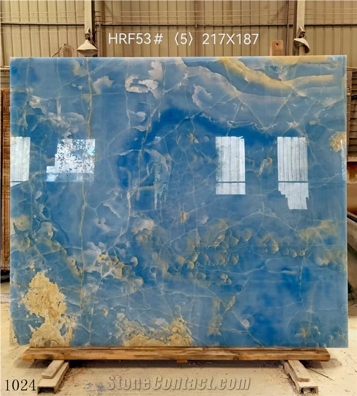 Argentina Azur Onice Slab Tile Onyx In China Stone Market