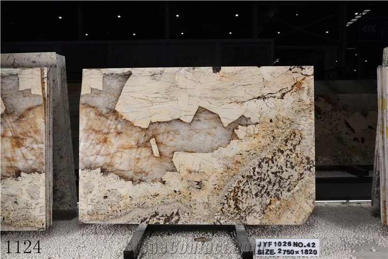 Brazil Beige Pandora White Granite Wall Polished Slabs