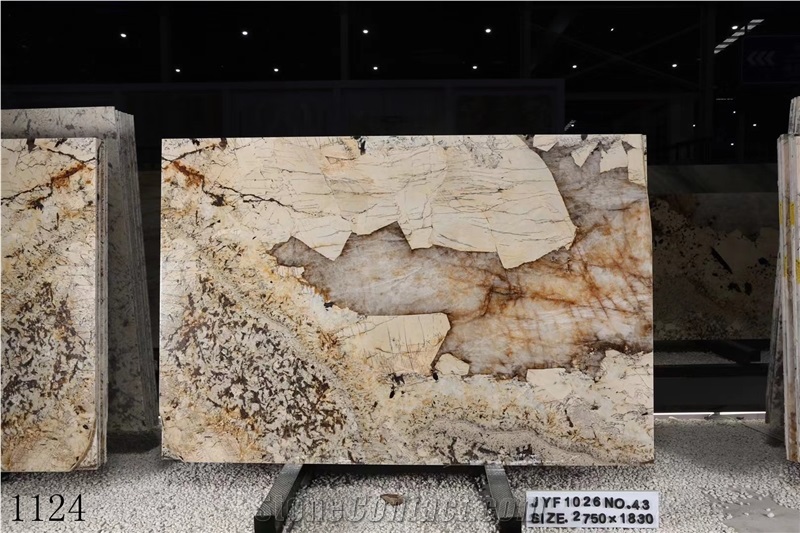 Brazil Beige Pandora White Granite Wall Polished Slabs