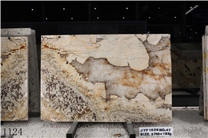 Brazil Beige Pandora White Granite Wall Polished Slabs