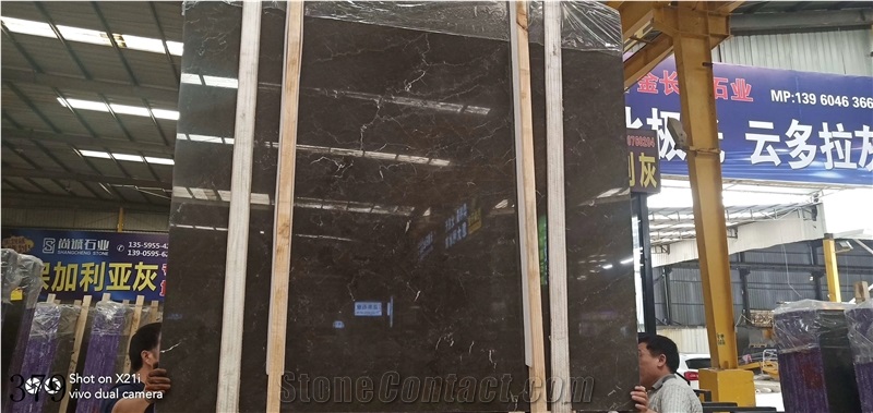 China Austin Coffee Mousse Brown Marble Hubei Grey Slab Tile