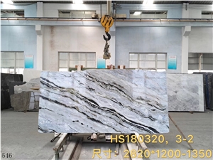 China Changbai Blue Jade Marble Danube White Slab Wall Tile
