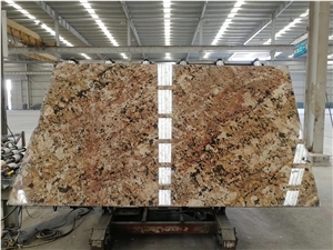 India Alaska Slab Gold Granite Tile In China Stone Market