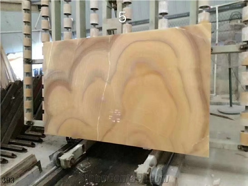 Iran Dark Peachy Onyx Slab Wall Tile  In China Stone Market