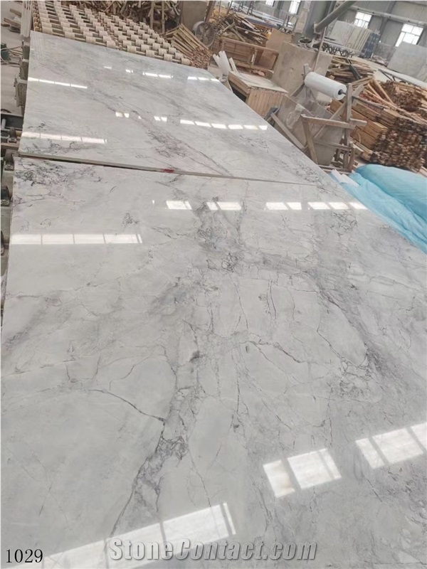 Italy Armani Grey Calacatta Statuario Marble For Vanity Use
