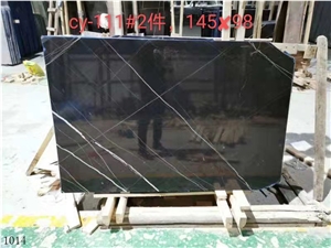 Noir Aziza Marble Nero Tunisi Black Sahara Marmo Slab Tile