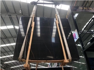 Tunisia Noir Aziza Black Marble Slab In China Stone Market