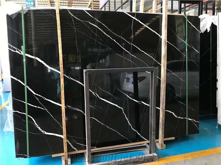 China Black Marble And Granite With White Cheap Black Stone