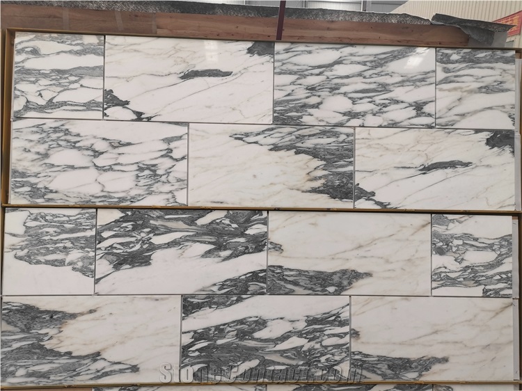 Polished Surface Calacatta Arabescato White Quartz Slab