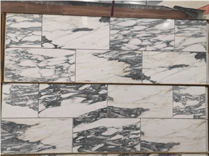 Polished Surface Calacatta Arabescato White Quartz Slab