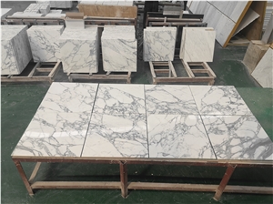 Polished Surface Calacatta Arabescato White Quartz Slab