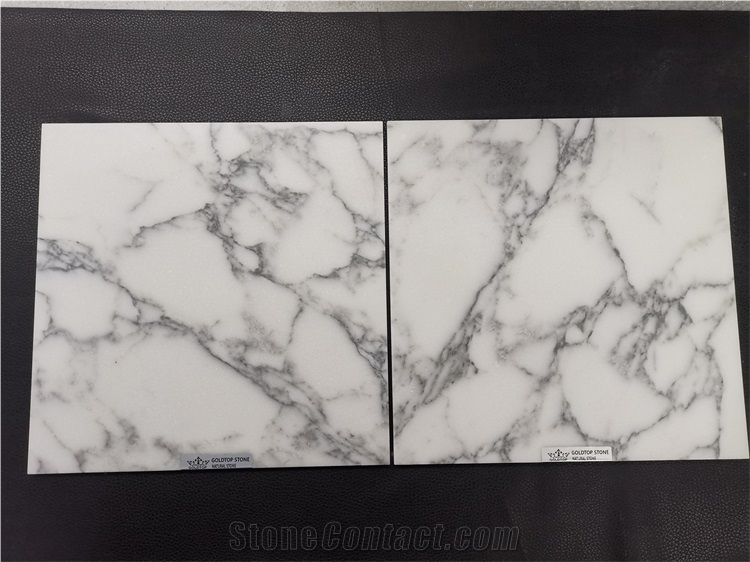 Polished Surface Calacatta Arabescato White Quartz Slab