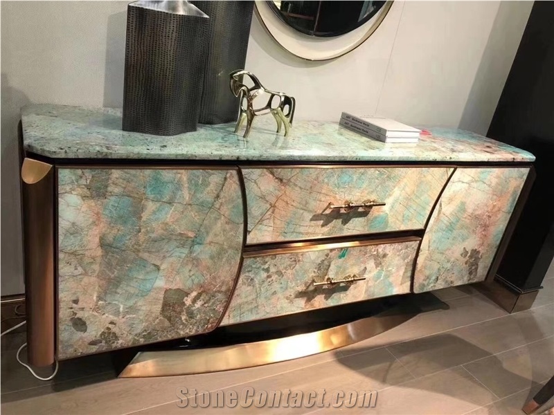 Amazonita Granite Slabs, Polished Green Amazon Granite Tiles