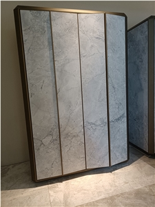 Armani Silver Marble Polished Slabs For Furniture Decor