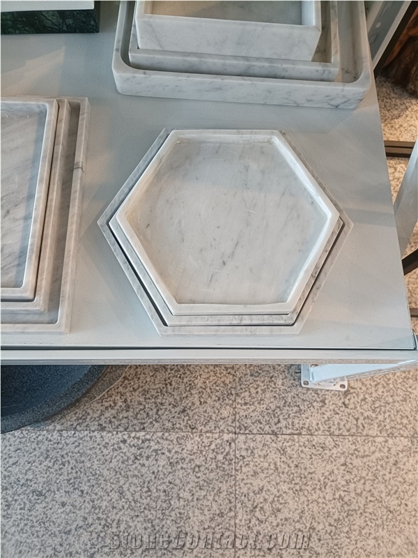 Carrara White Marble Food Dishes As Home Decor Product