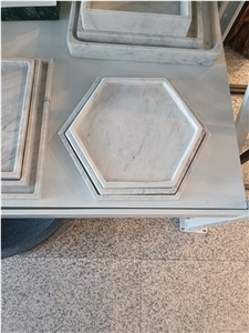 Carrara White Marble Food Dishes As Home Decor Product