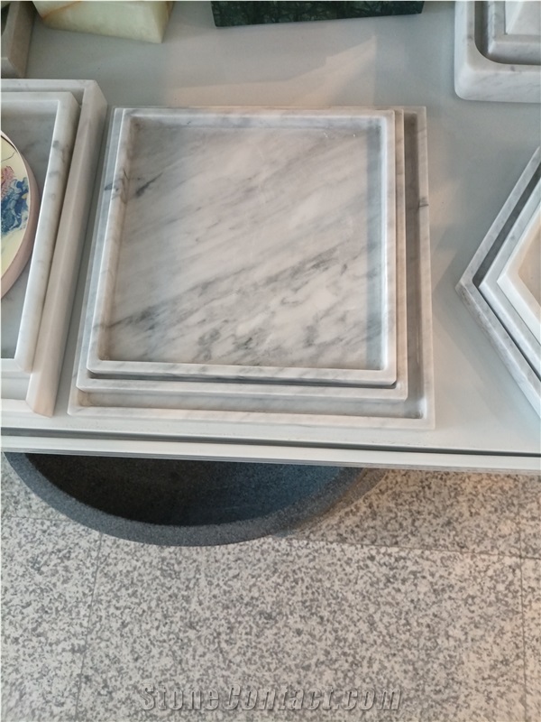 Carrara White Marble Food Dishes As Home Decor Product