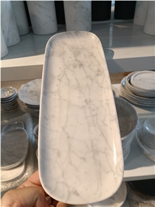 Carrara White Marble Food Dishes As Home Decor Product