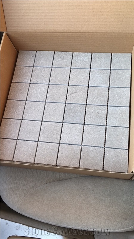 Cinderella Grey Marble Mosaic Tiles, Brushed Antique Mosaic