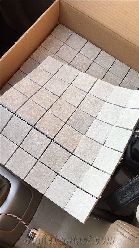 Cinderella Grey Marble Mosaic Tiles, Brushed Antique Mosaic