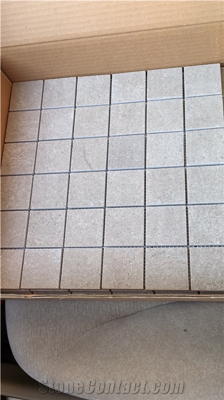 Cinderella Grey Marble Mosaic Tiles, Brushed Antique Mosaic