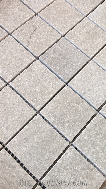 Cinderella Grey Marble Mosaic Tiles, Brushed Antique Mosaic