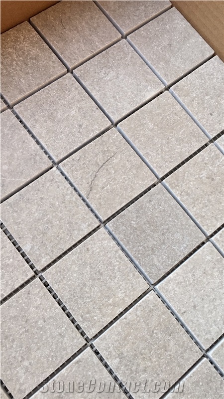 Cinderella Grey Marble Mosaic Tiles, Brushed Antique Mosaic